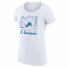 Detroit Lions G-III 4Her by Carl Banks Women's Super-Slim Fit Lightweight Collage Team T-Shirt White - NFL