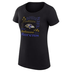 Baltimore Ravens G-III 4Her by Carl Banks Women's Super-Slim Fit Lightweight Collage Team T-Shirt Black - NFL