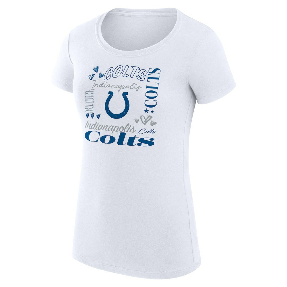 Indianapolis Colts G-III 4Her by Carl Banks Women's Super-Slim Fit Lightweight Collage Team T-Shirt White - NFL
