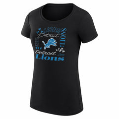 Detroit Lions G-III 4Her by Carl Banks Women's Super-Slim Fit Lightweight Collage Team T-Shirt Black - NFL