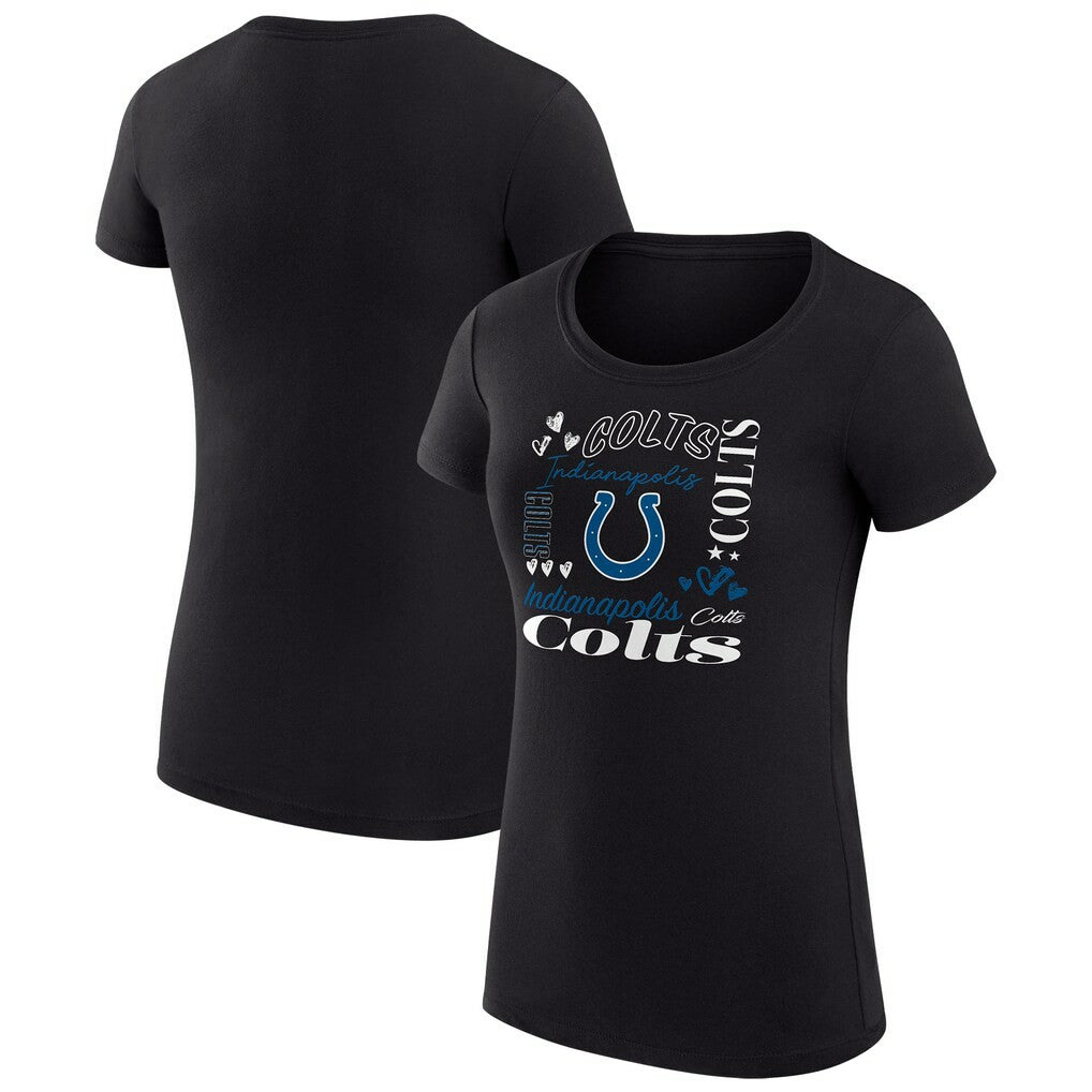 Indianapolis Colts G-III 4Her by Carl Banks Women's Super-Slim Fit Lightweight Collage Team T-Shirt Black - NFL