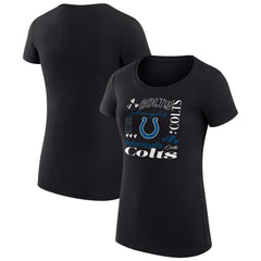 Indianapolis Colts G-III 4Her by Carl Banks Women's Super-Slim Fit Lightweight Collage Team T-Shirt Black - NFL