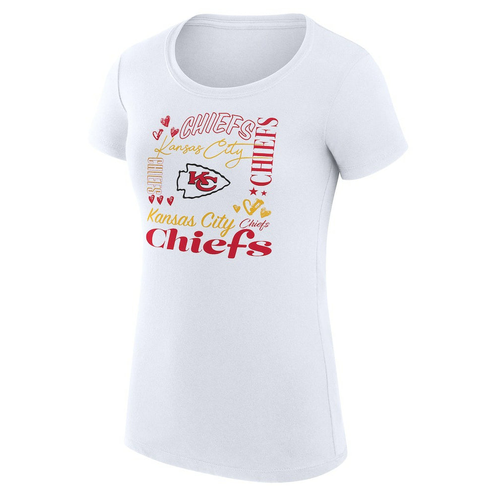 Kansas City Chiefs G-III 4Her by Carl Banks Women's Super-Slim Fit Lightweight Collage Team T-Shirt White - NFL