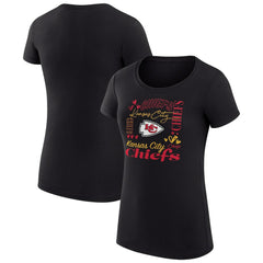 Kansas City Chiefs G-III 4Her by Carl Banks Women's Super-Slim Fit Lightweight Collage Team T-Shirt Black - NFL