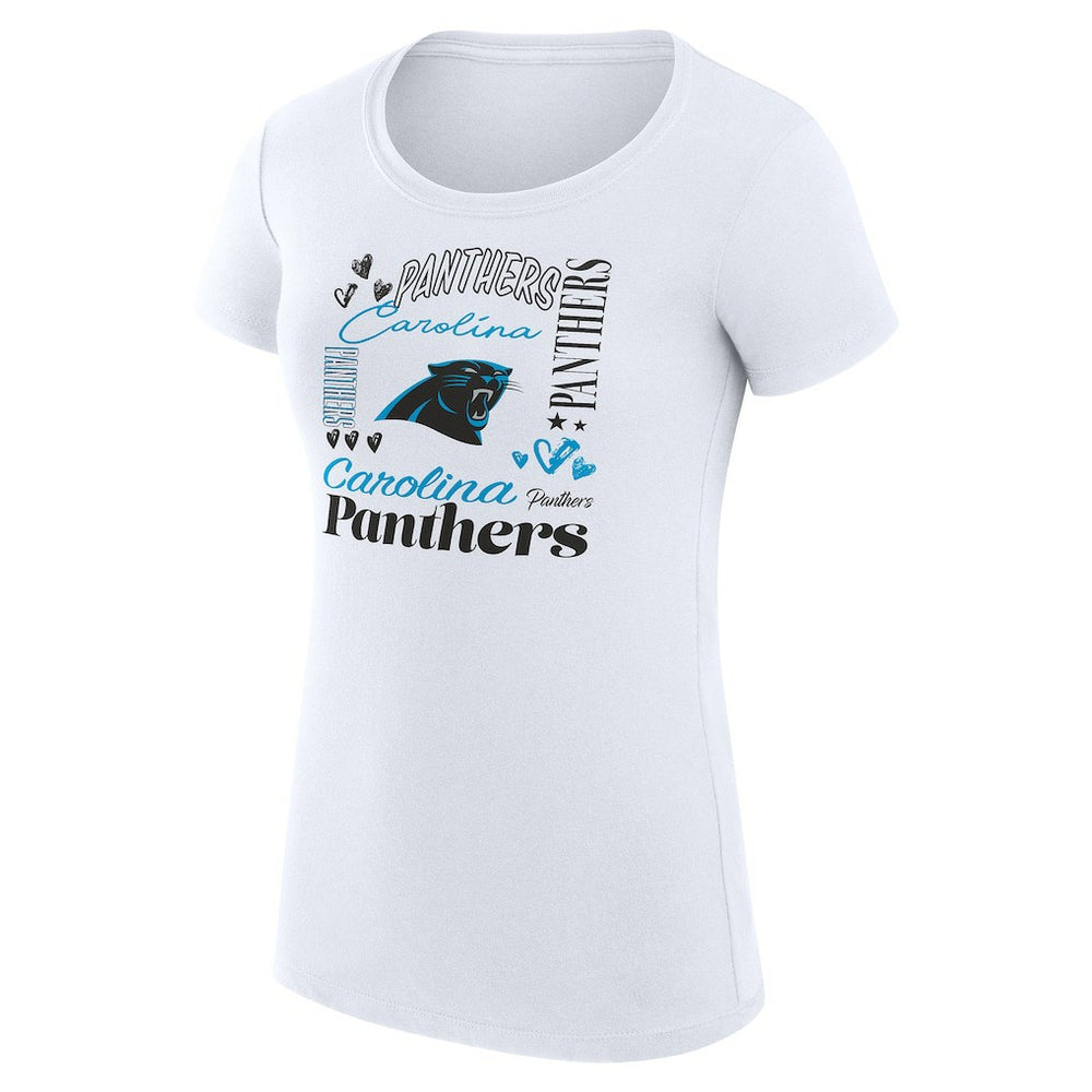 Carolina Panthers G-III 4Her by Carl Banks Women's Super-Slim Fit Lightweight Collage Team T-Shirt White - NFL