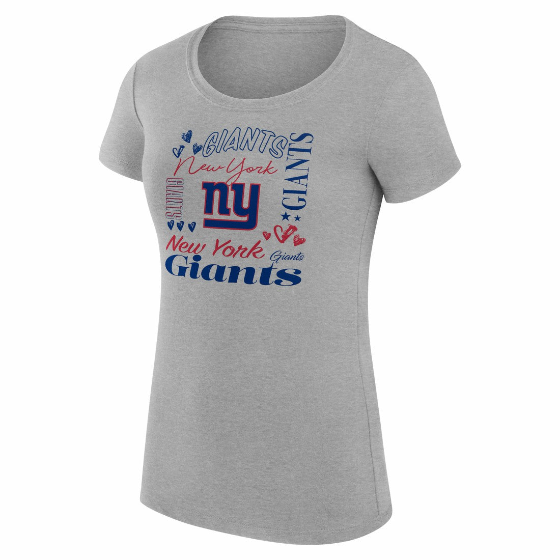 New York Giants G-III 4Her by Carl Banks Women's Super-Slim Fit Lightweight Collage Team T-Shirt Heather Gray - NFL