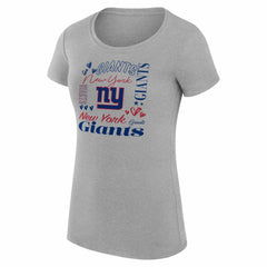 New York Giants G-III 4Her by Carl Banks Women's Super-Slim Fit Lightweight Collage Team T-Shirt Heather Gray - NFL