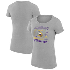 Minnesota Vikings G-III 4Her by Carl Banks Women's Super-Slim Fit Lightweight Collage Team T-Shirt Heather Gray - NFL