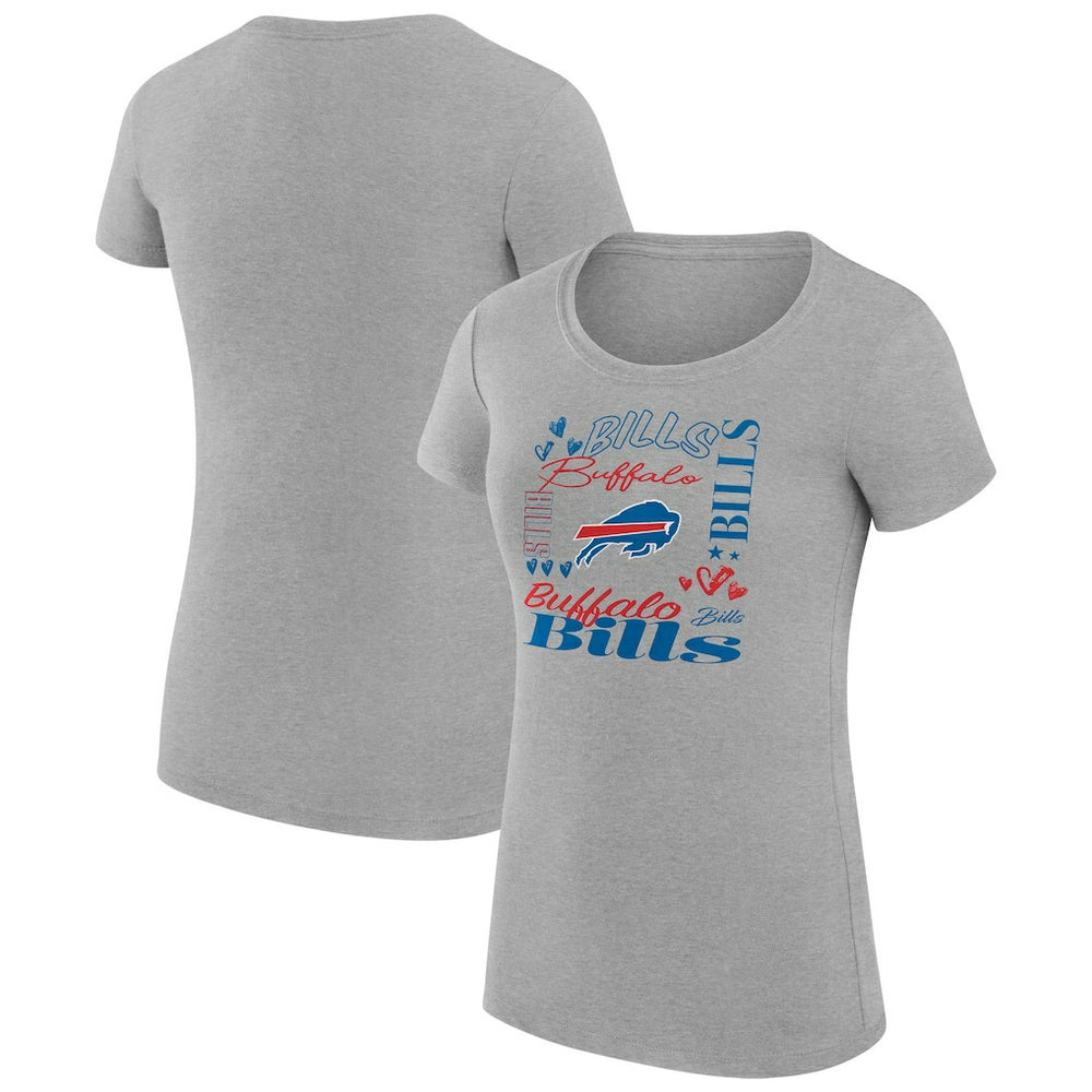 Buffalo Bills G-III 4Her by Carl Banks Women's Super-Slim Fit Lightweight Collage Team T-Shirt Heather Gray - NFL