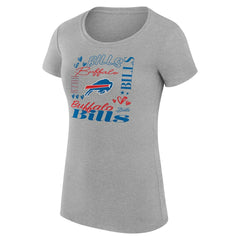 Buffalo Bills G-III 4Her by Carl Banks Women's Super-Slim Fit Lightweight Collage Team T-Shirt Heather Gray - NFL