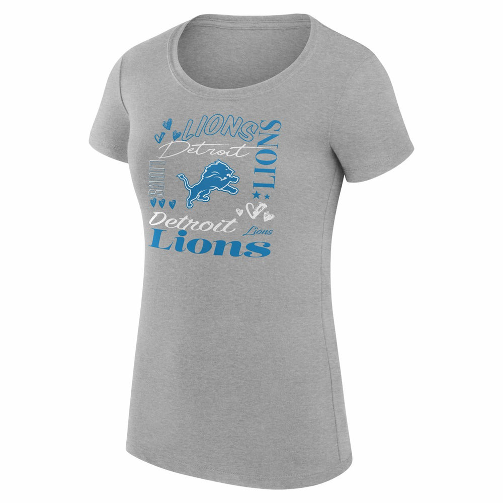 Detroit Lions G-III 4Her by Carl Banks Women's Super-Slim Fit Lightweight Collage Team T-Shirt Heather Gray - NFL