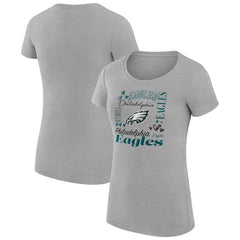 Philadelphia Eagles G-III 4Her by Carl Banks Women's Super-Slim Fit Lightweight Collage Team T-Shirt Heather Gray - NFL