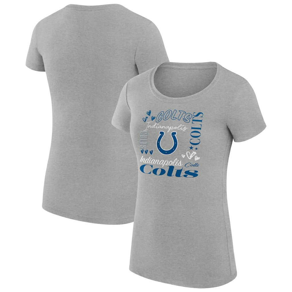 Indianapolis Colts G-III 4Her by Carl Banks Women's Super-Slim Fit Lightweight Collage Team T-Shirt Heather Gray - NFL