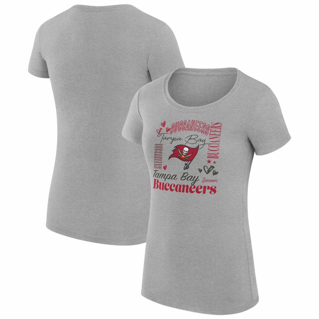 Tampa Bay Buccaneers G-III 4Her by Carl Banks Women's Super-Slim Fit Lightweight Collage Team T-Shirt Heather Gray - NFL