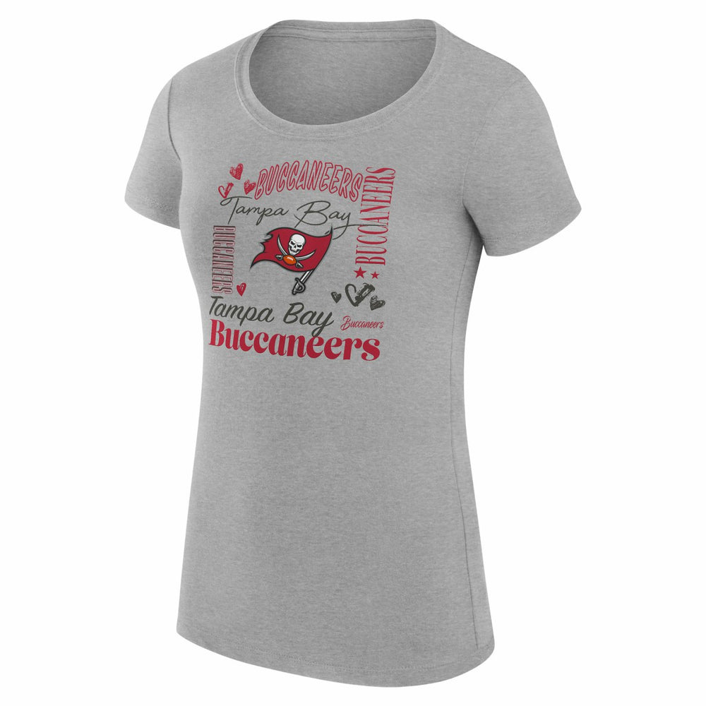 Tampa Bay Buccaneers G-III 4Her by Carl Banks Women's Super-Slim Fit Lightweight Collage Team T-Shirt Heather Gray - NFL