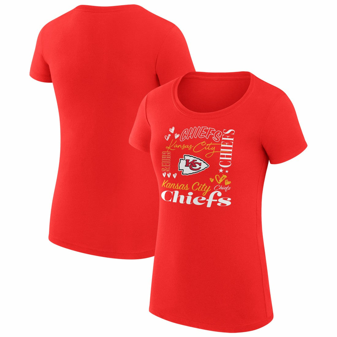 Kansas City Chiefs G-III 4Her by Carl Banks Women's Super-Slim Fit Lightweight Collage Team T-Shirt Red - NFL