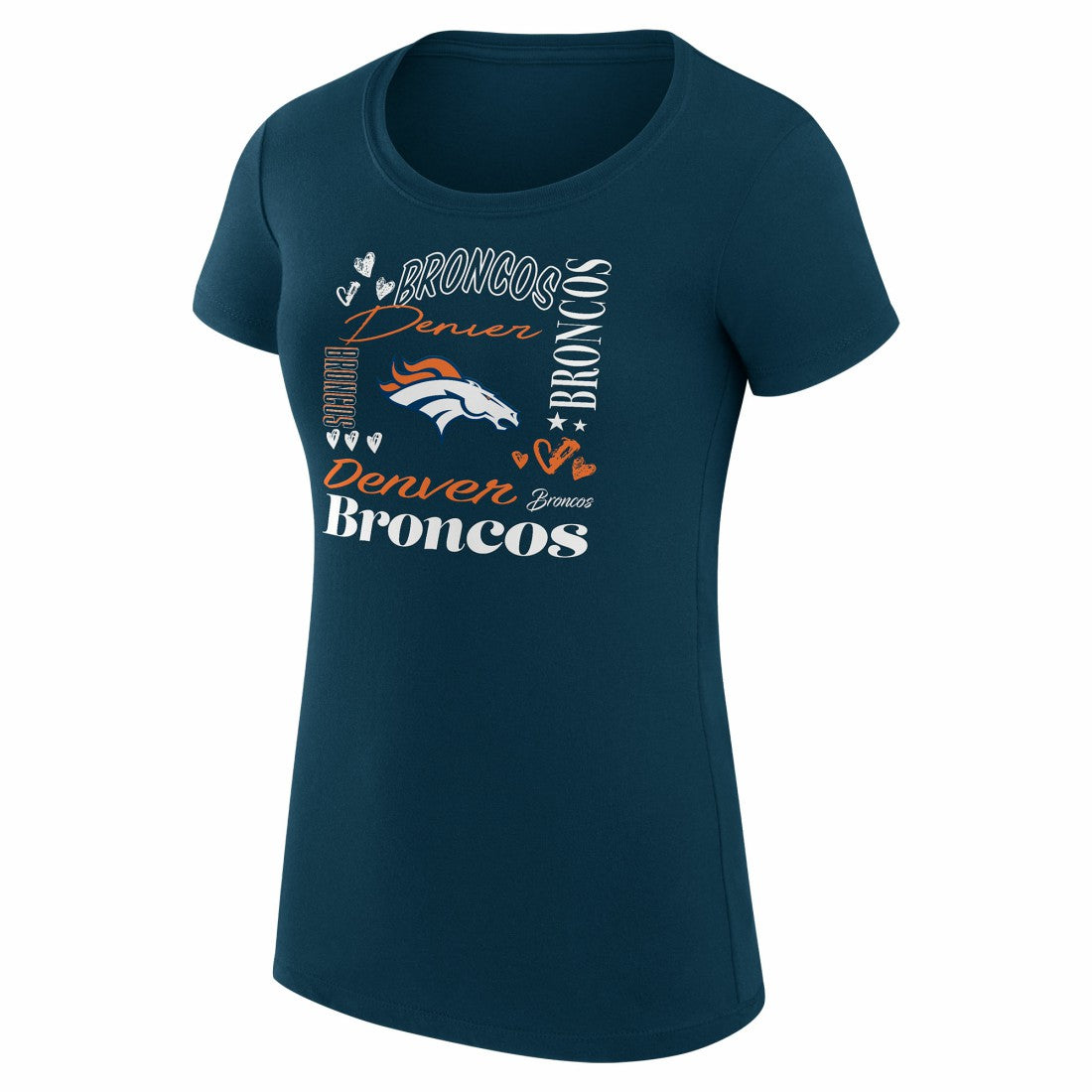 Denver Broncos G-III 4Her by Carl Banks Women's Super-Slim Fit Lightweight Collage Team T-Shirt Navy - NFL