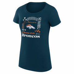 Denver Broncos G-III 4Her by Carl Banks Women's Super-Slim Fit Lightweight Collage Team T-Shirt Navy - NFL