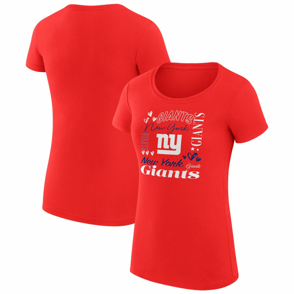 New York Giants G-III 4Her by Carl Banks Women's Super-Slim Fit Lightweight Collage Team T-Shirt Red - NFL