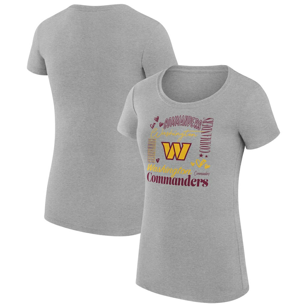 Washington Commanders G-III 4Her by Carl Banks Women's Super-Slim Fit Lightweight Collage Team T-Shirt Heather Gray - NFL
