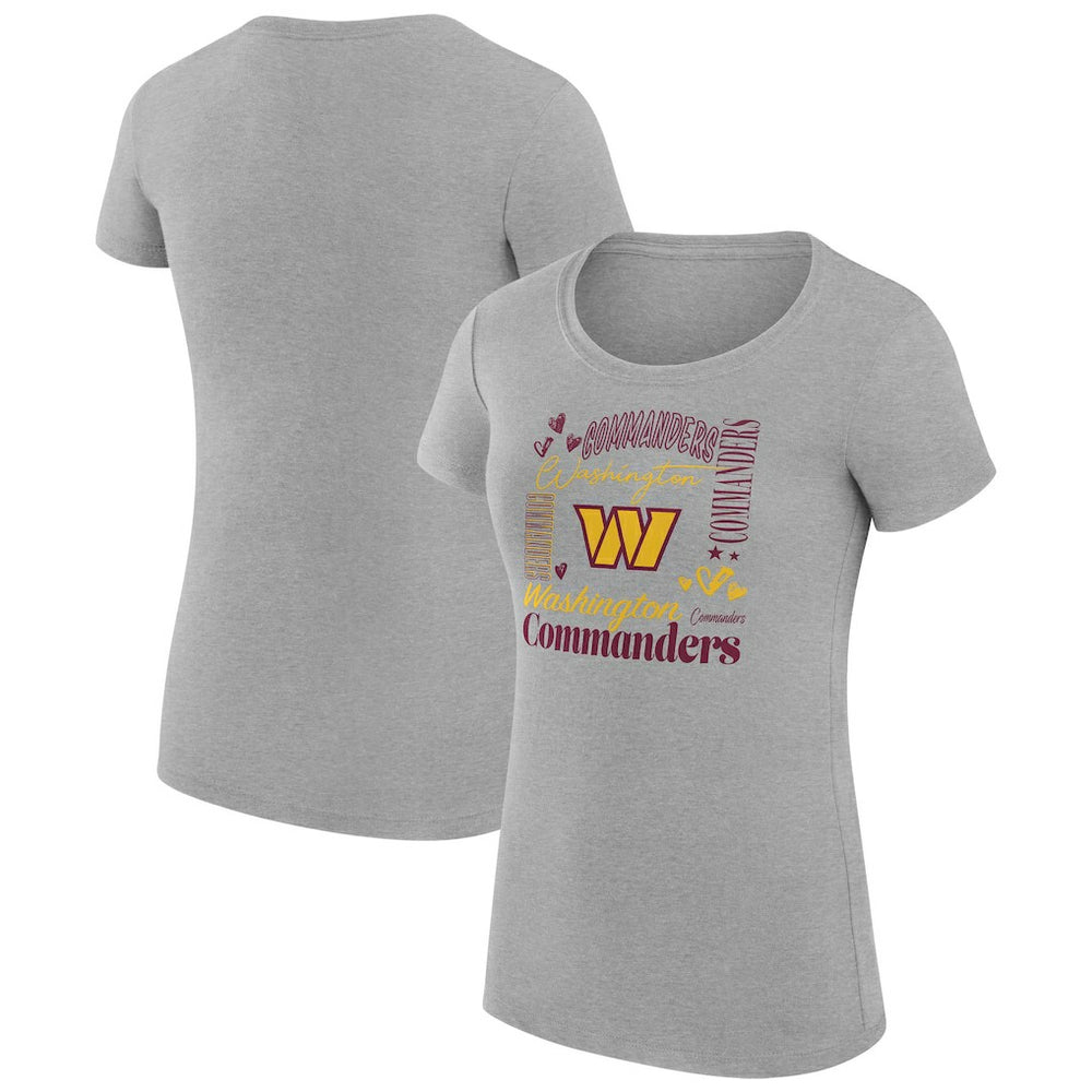Washington Commanders G-III 4Her by Carl Banks Women's Super-Slim Fit Lightweight Collage Team T-Shirt Heather Gray - NFL