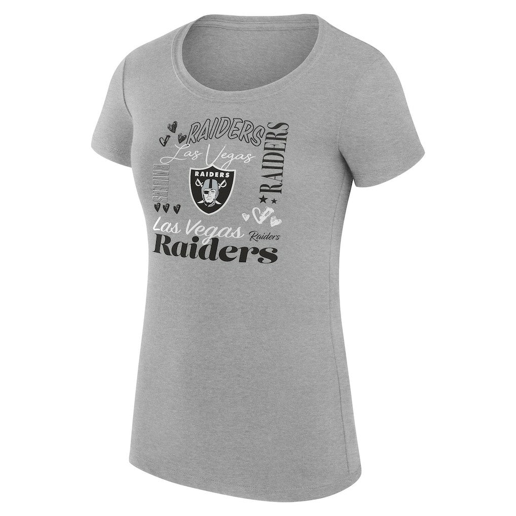 Las Vegas Raiders G-III 4Her by Carl Banks Women's Super-Slim Fit Lightweight Collage Team T-Shirt Heather Gray - NFL