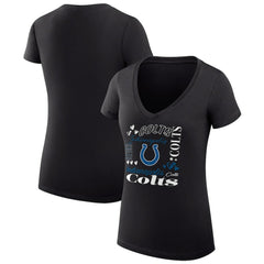 Indianapolis Colts G-III 4Her by Carl Banks Women's Super-Slim Fit Lightweight Collage Team V-Neck T-Shirt Black - NFL