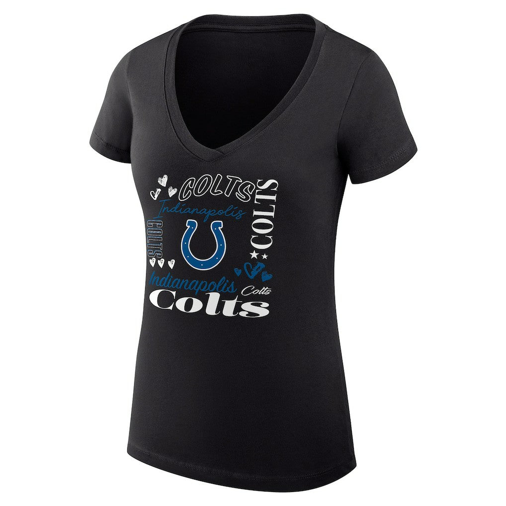 Indianapolis Colts G-III 4Her by Carl Banks Women's Super-Slim Fit Lightweight Collage Team V-Neck T-Shirt Black - NFL