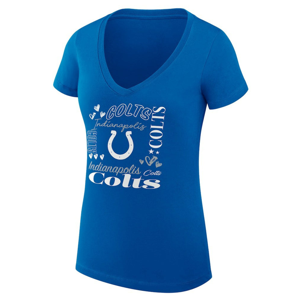 Indianapolis Colts G-III 4Her by Carl Banks Women's Super-Slim Fit Lightweight Collage Team V-Neck T-Shirt Royal - NFL