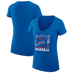 Buffalo Bills G-III 4Her by Carl Banks Women's Super-Slim Fit Lightweight Collage Team V-Neck T-Shirt Royal - NFL