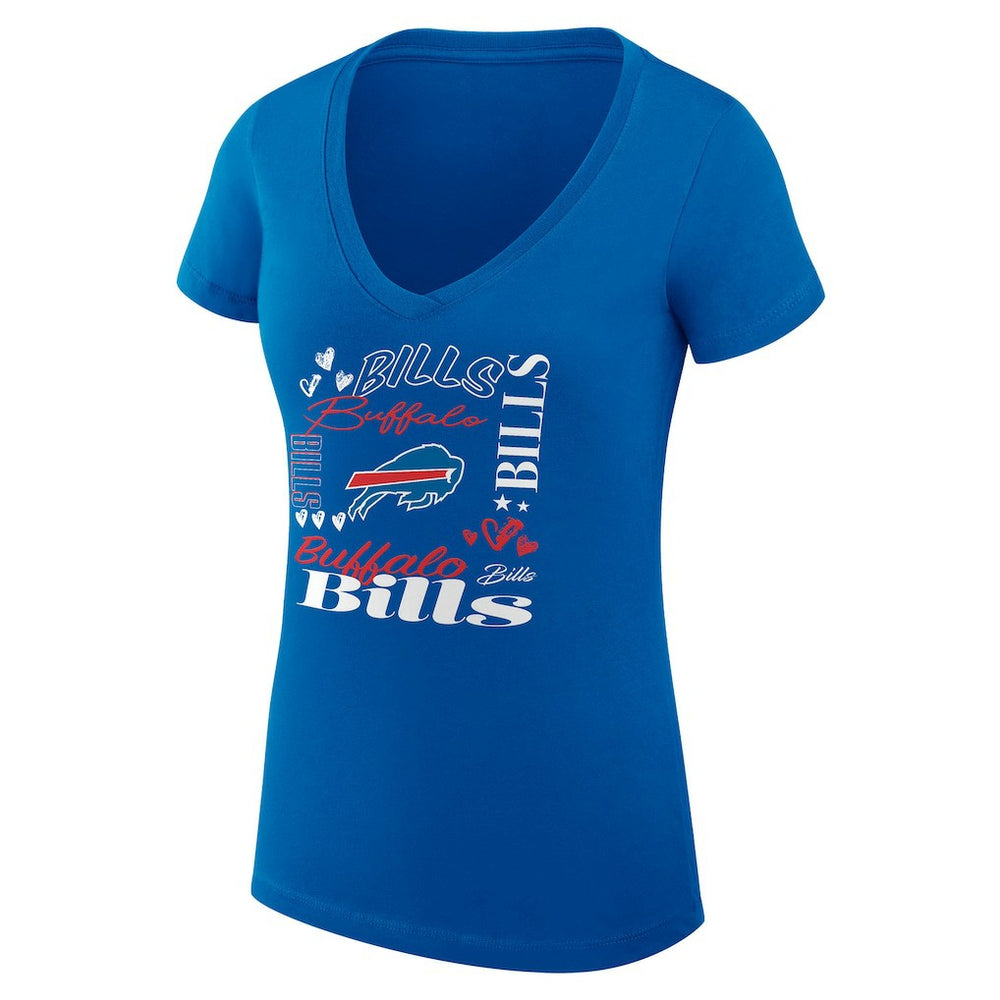 Buffalo Bills G-III 4Her by Carl Banks Women's Super-Slim Fit Lightweight Collage Team V-Neck T-Shirt Royal - NFL