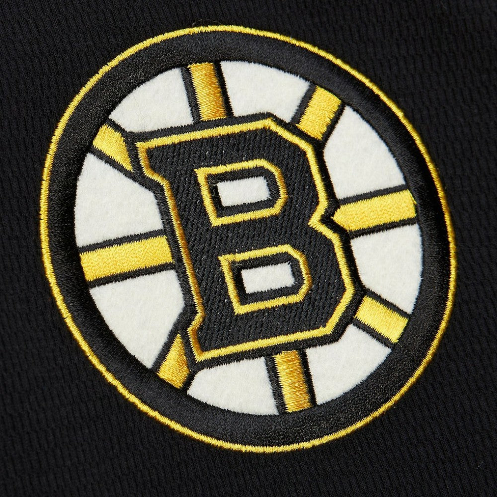 Boston Bruins Mitchell & Ness Thermal Henley Long Sleeve T-Shirt Black
