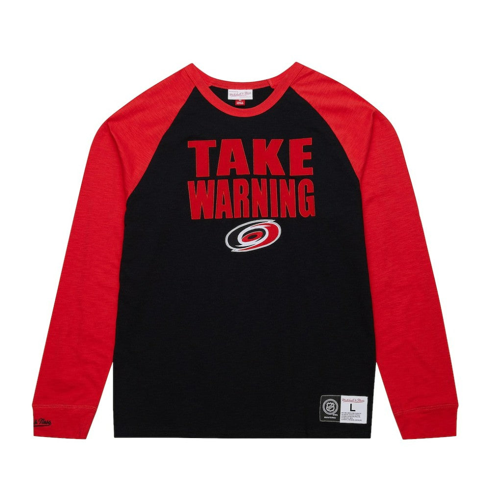 Carolina Hurricanes - Mitchell & Ness Legendary Slub Raglan Long Sleeve T-Shirt Black/Red