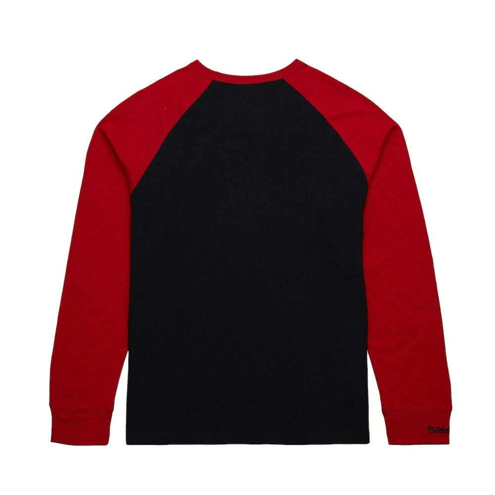 New Jersey Devils - Mitchell & Ness Legendary Slub Raglan Long Sleeve T-Shirt Black/Red