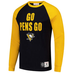 Pittsburgh Penguins Mitchell & Ness Legendary Slub Raglan Long Sleeve T-Shirt Black/Gold