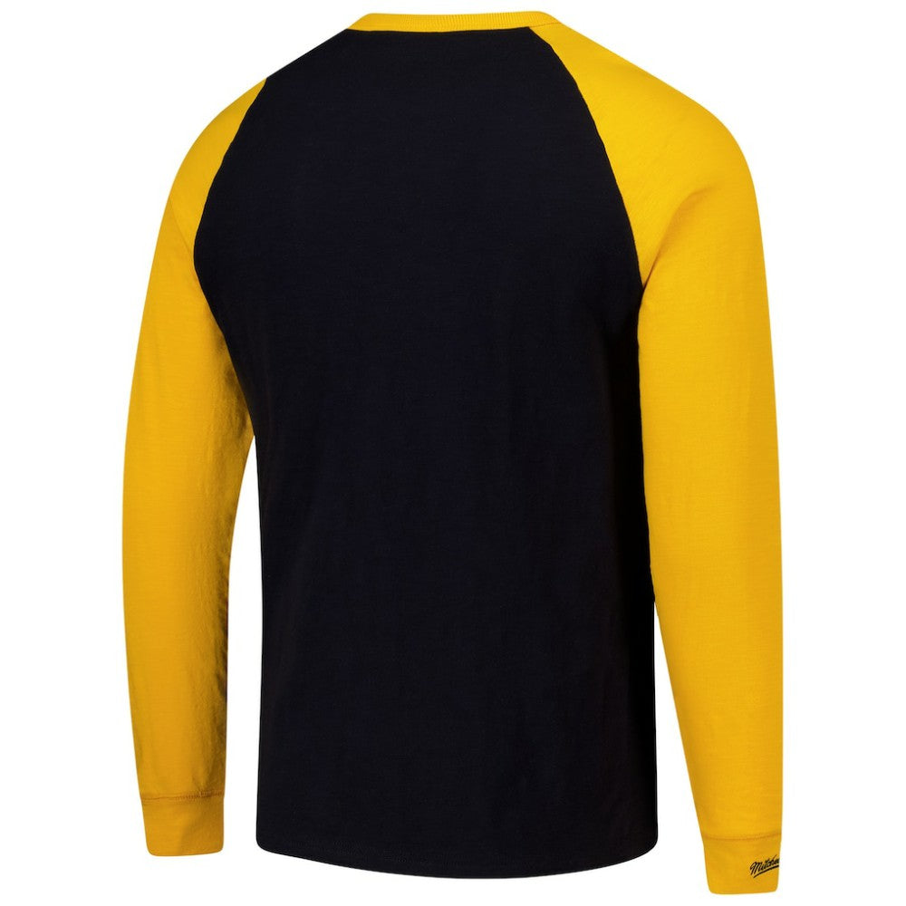 Pittsburgh Penguins Mitchell & Ness Legendary Slub Raglan Long Sleeve T-Shirt Black/Gold