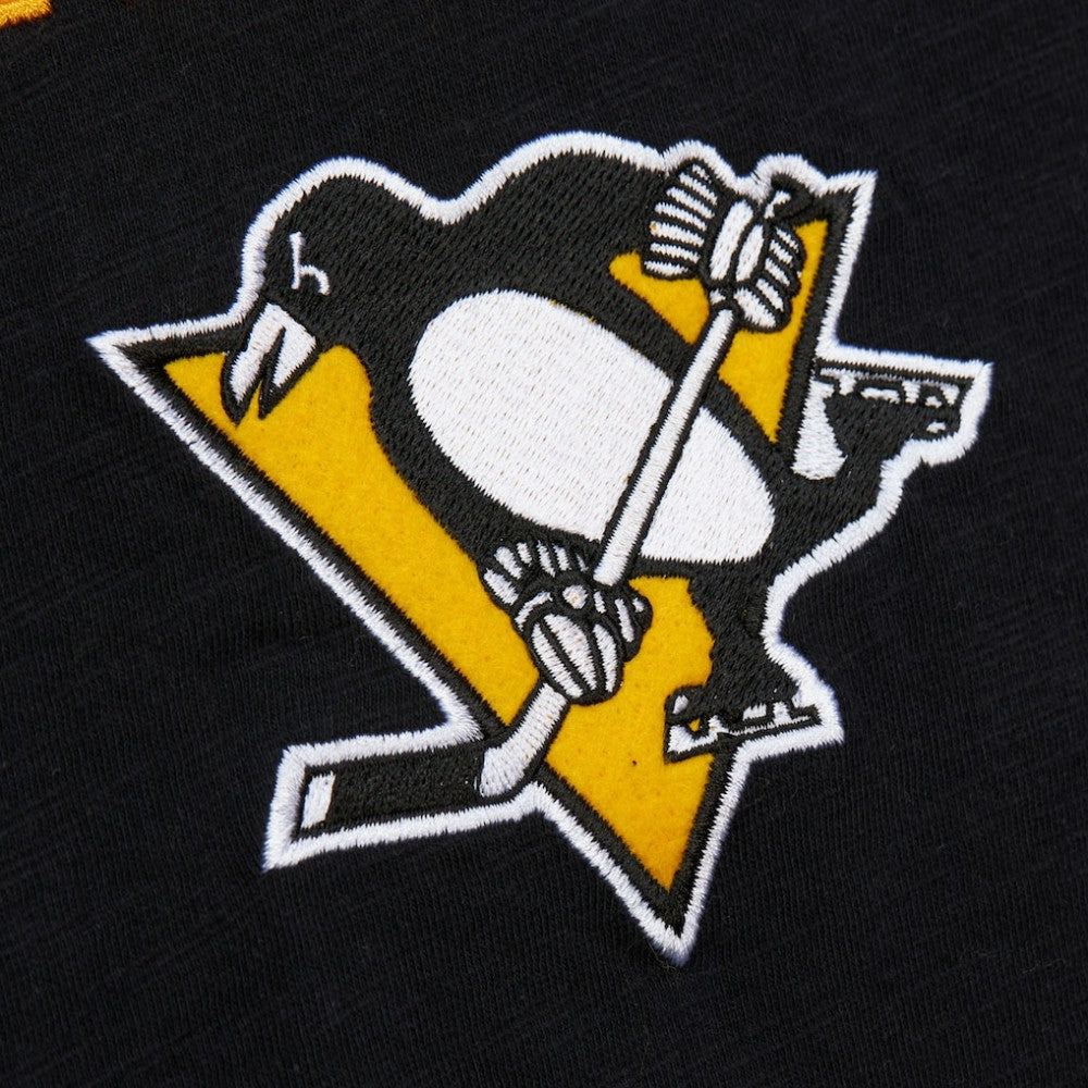 Pittsburgh Penguins Mitchell & Ness Legendary Slub Raglan Long Sleeve T-Shirt Black/Gold