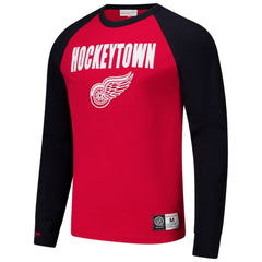 Detroit Red Wings - Mitchell & Ness Legendary Slub Raglan Long Sleeve T-Shirt Red/Black