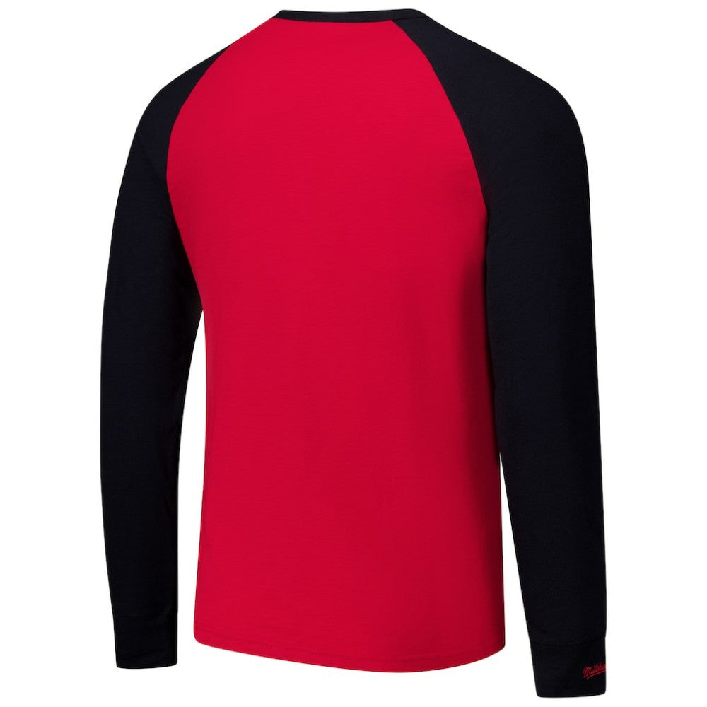 Detroit Red Wings - Mitchell & Ness Legendary Slub Raglan Long Sleeve T-Shirt Red/Black