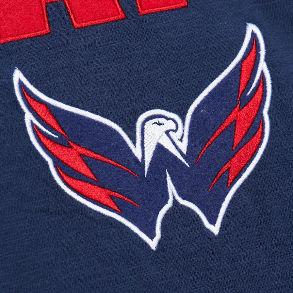 Washington Capitals Mitchell & Ness Legendary Slub Raglan Long Sleeve T-Shirt Navy/Red