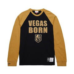 Vegas Golden Knights Mitchell & Ness Legendary Slub Raglan Long Sleeve T-Shirt Black/Gold