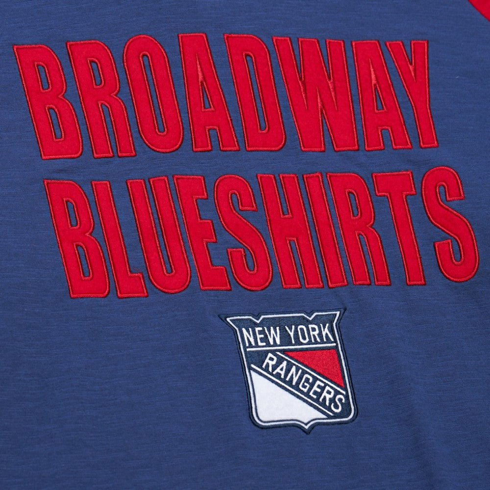 New York Rangers Mitchell & Ness Legendary Slub Raglan Long Sleeve T-Shirt Blue/Red