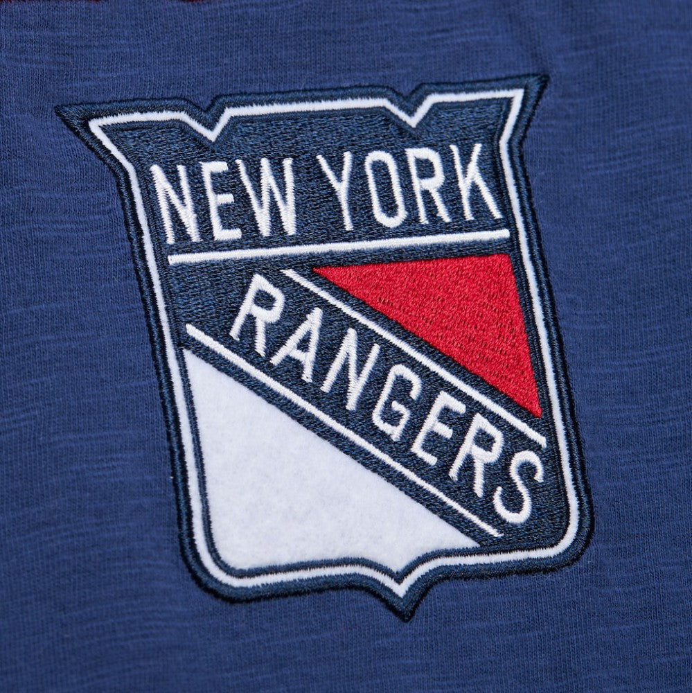New York Rangers Mitchell & Ness Legendary Slub Raglan Long Sleeve T-Shirt Blue/Red