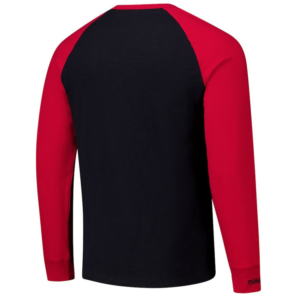 Chicago Blackhawks Mitchell & Ness Legendary Slub Raglan Long Sleeve T-Shirt Black/Red