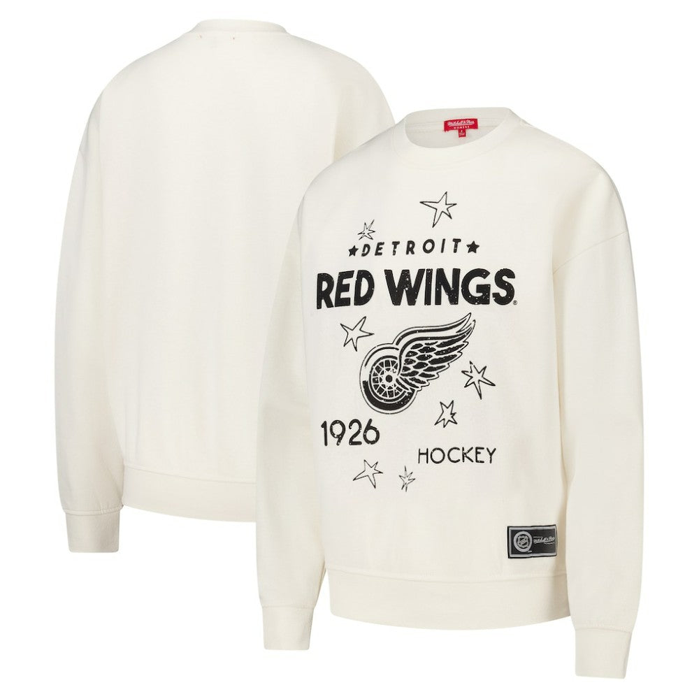 Detroit Red Wings - Mitchell & Ness Women's Logo 3.0 Pullover Sweatshirt Cream