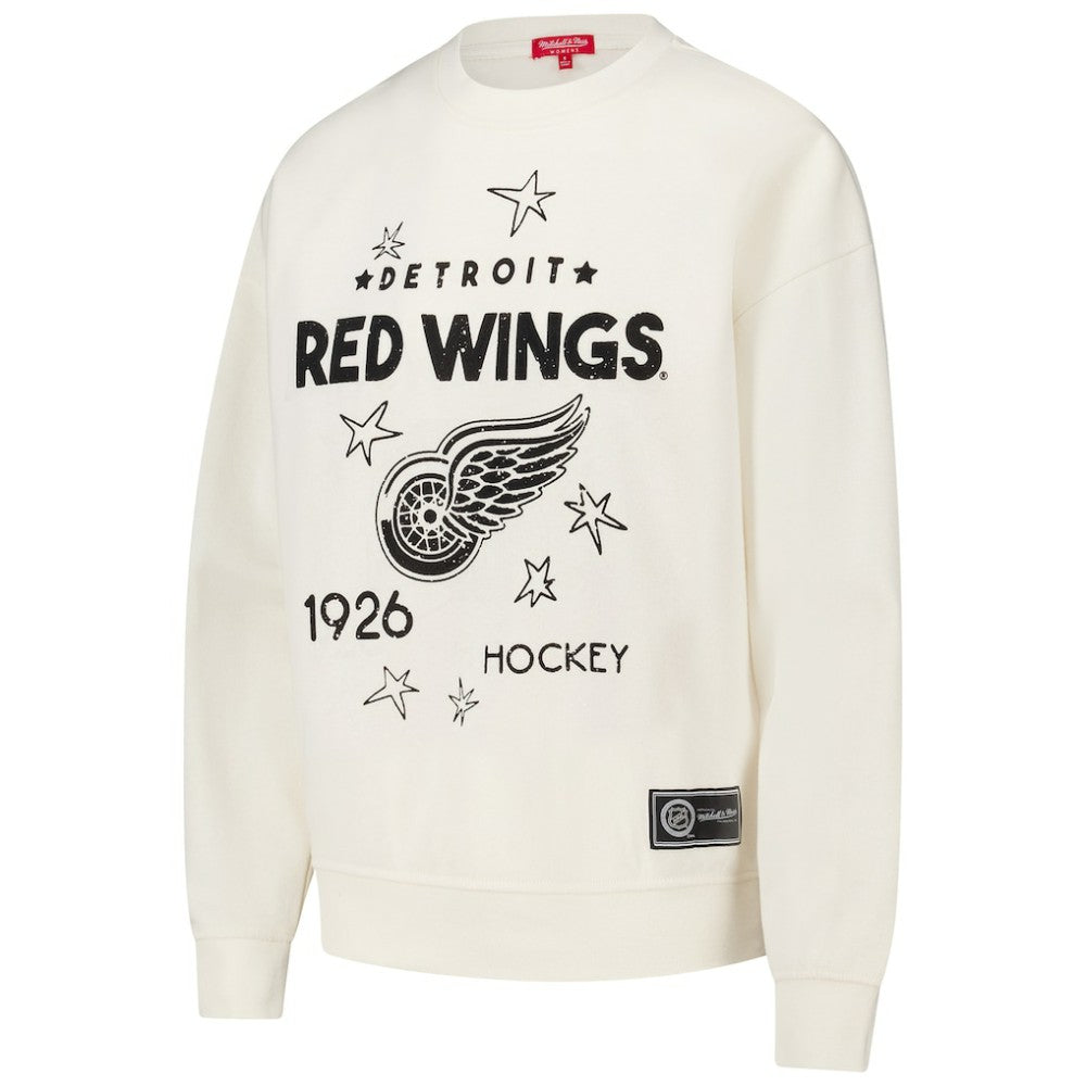Detroit Red Wings - Mitchell & Ness Women's Logo 3.0 Pullover Sweatshirt Cream