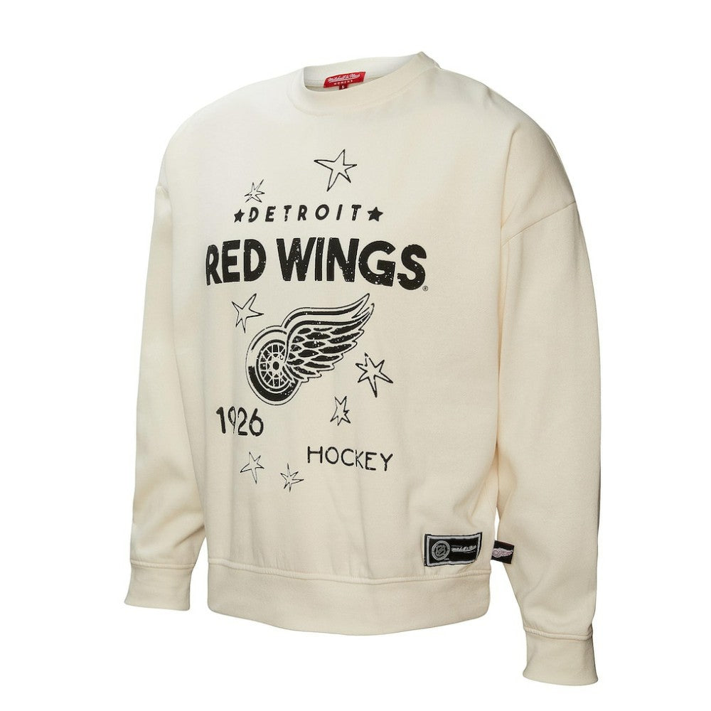 Detroit Red Wings - Mitchell & Ness Women's Logo 3.0 Pullover Sweatshirt Cream