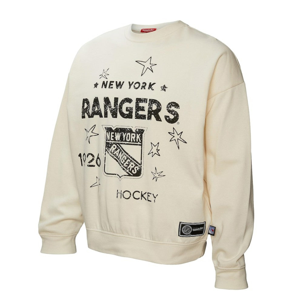 New York Rangers Mitchell & Ness Women's Logo 3.0 Pullover Sweatshirt Cream
