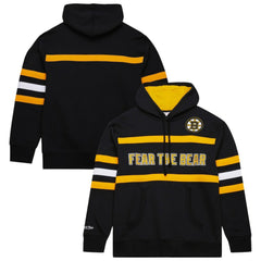 Boston Bruins Mitchell & Ness Head Coach Slogan Pullover Hoodie Black