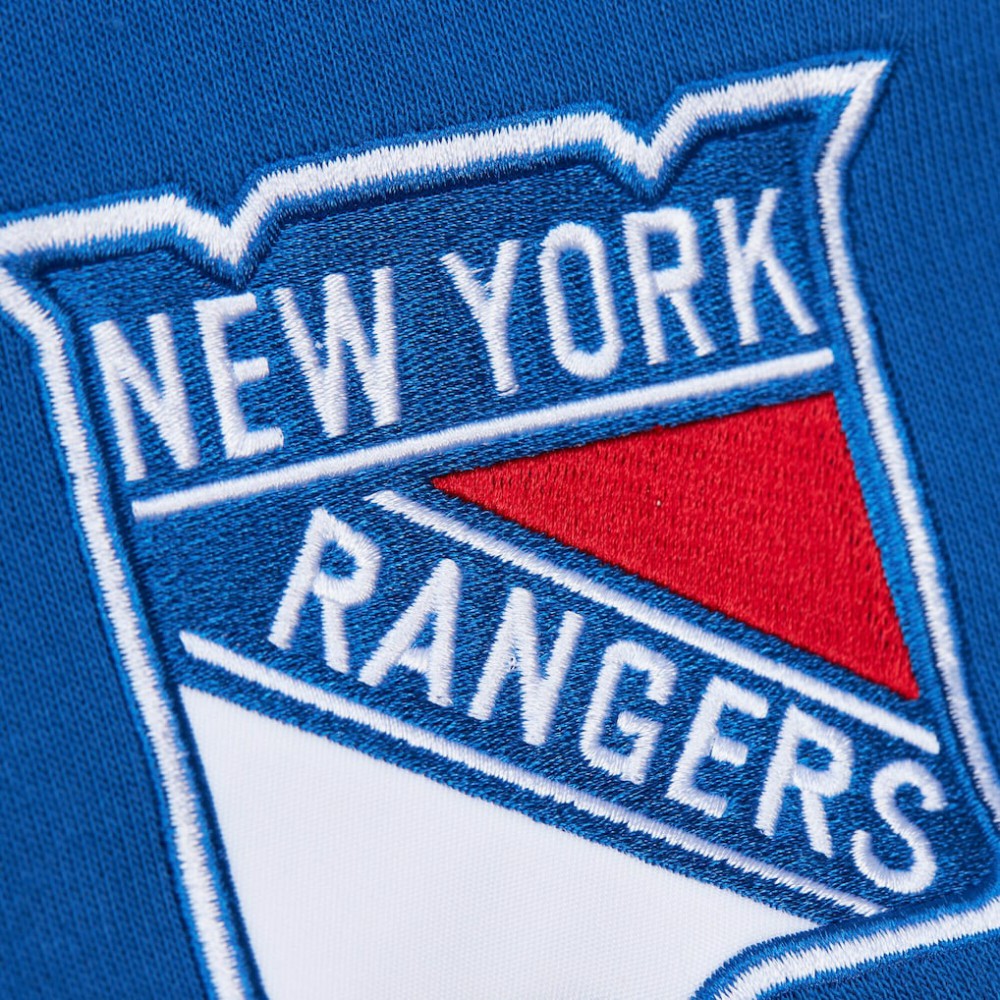 New York Rangers Mitchell & Ness Head Coach Slogan Pullover Hoodie Blue